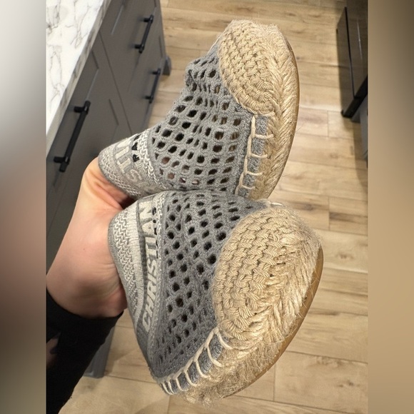 Lightly used- DIOR Granville Embroidered Mesh
Cotton Flat Espadrille - Picture 13 of 15
